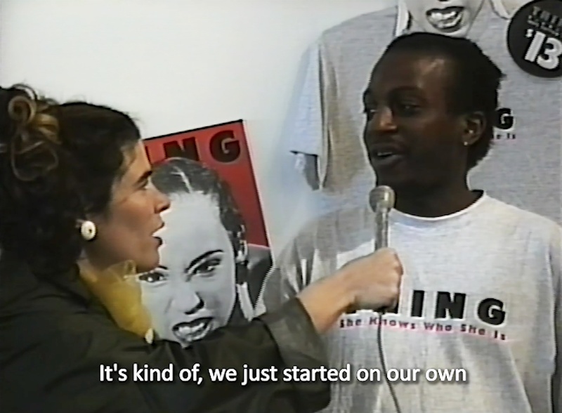 video still of Hokey Sapp interviewing Robert Ford, with the caption: “It’s kind of, we just started on our own…”