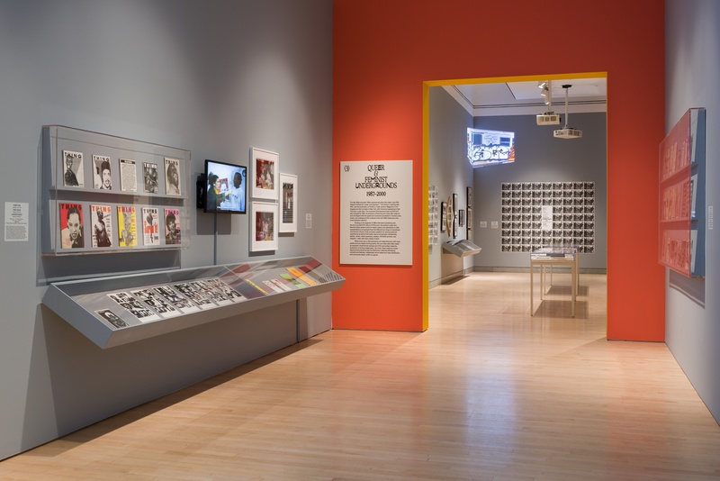 “Copy Machine Manifestos: Artists Who Make Zines” at the Brooklyn Museum in late 2023-24. Wall display of THING! magazine, a Black queer zine published in Chicago from 1989-1993, and video playing interview with Robert Ford, THING’s publisher and editor