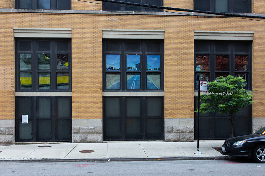 the exterior of gallery 400 featuring Justin's work